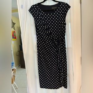 Dress navy and white dot pattern